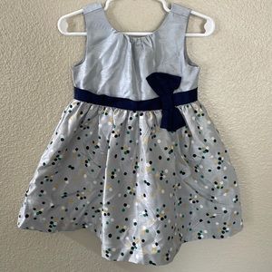 Gymboree silver sleeveless polka dot dress Size 12-18m